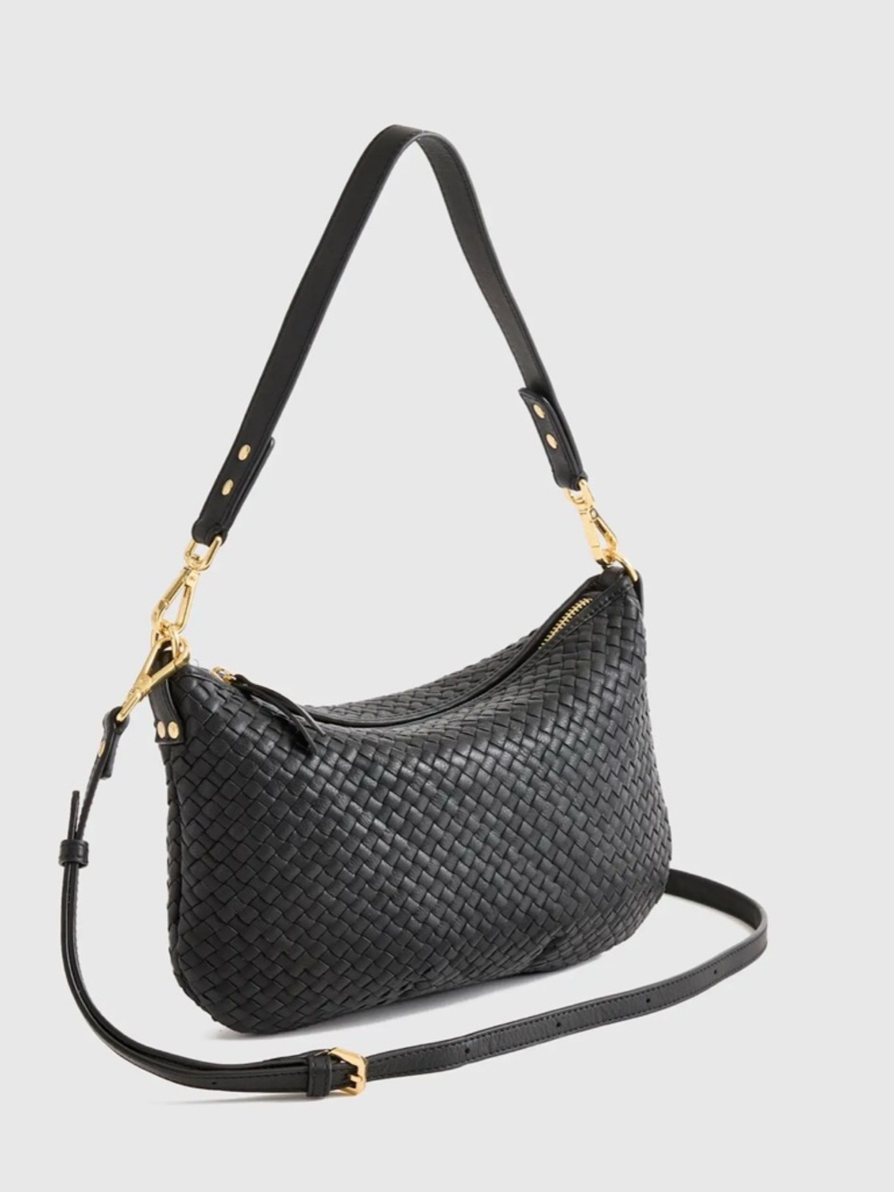 NWT Quince Sloane Handwoven Mini Shoulder Bag Convertible Crossbody Black